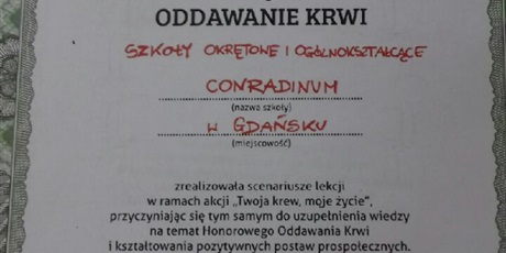 Certyfikat dla Conradinum