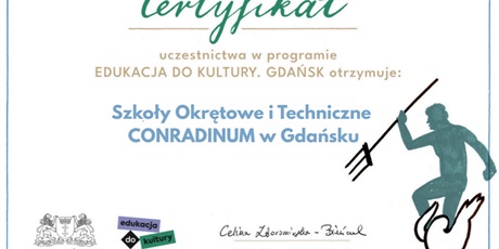 Conradinum z certyfikatem Edukacja do Kultury.Gdańsk