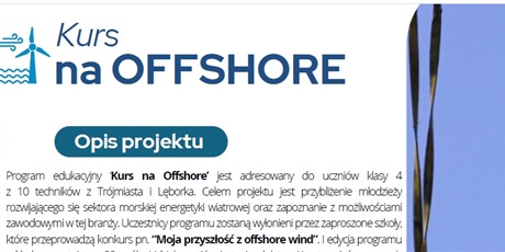 Konkurs „Moja przyszłość z offshore wind” w ramach projektu KURS na OFFSHORE