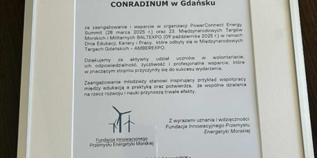 Powiększ grafikę: uczniowie-conradinum-wyroznieni-za-zaangazowanie-podczas-dnia-edukacji-i-kariery-w-ramach-baltexpo-international-maritime-and-military-fair-2025-652970.jpg