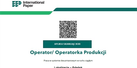 International Paper zatrudnia operatorów produkcji